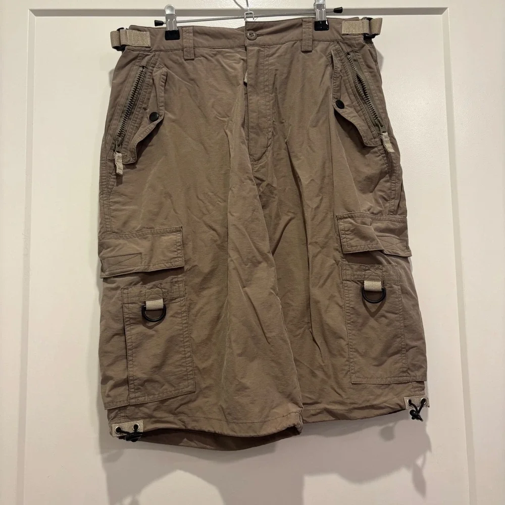 Paratrooper Cargo Wear Mens Tan Khaki Utility Shorts Size 31 Gorpcore Tactical